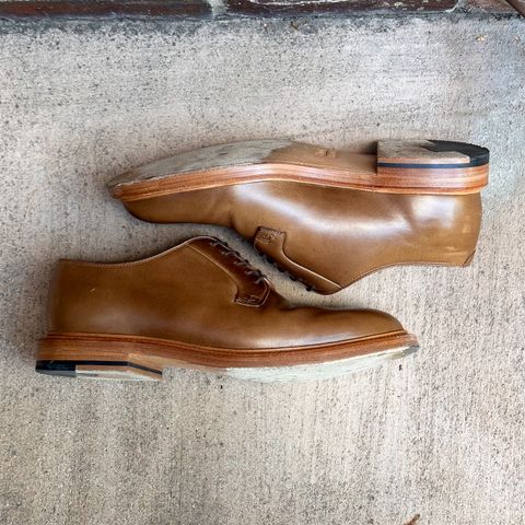Grant Stone Plain Toe Blucher in Horween Dune Chromexcel