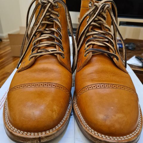 View photo of Viberg Service Boot in Tochigi Natural Cowhide