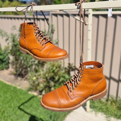 View photo of Viberg Service Boot in Tochigi Natural Cowhide