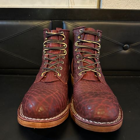 Nicks MTO in Law Tanning Oxblood Smooth Shruken Bison