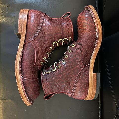 Nicks MTO in Law Tanning Oxblood Smooth Shruken Bison