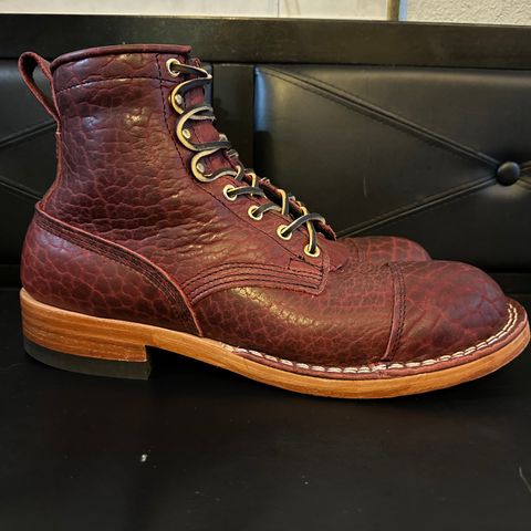 Nicks MTO in Law Tanning Oxblood Smooth Shruken Bison