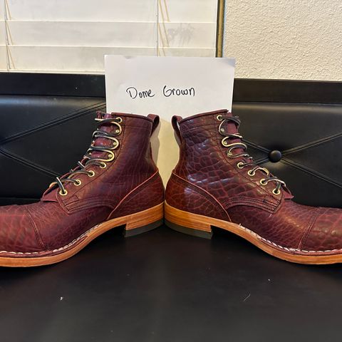 Nicks MTO in Law Tanning Oxblood Smooth Shruken Bison