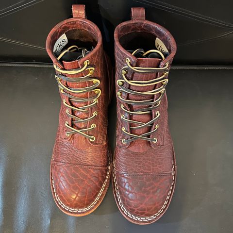Nicks MTO in Law Tanning Oxblood Smooth Shruken Bison