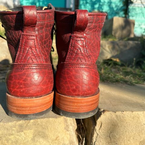Nicks MTO in Law Tanning Oxblood Smooth Shruken Bison