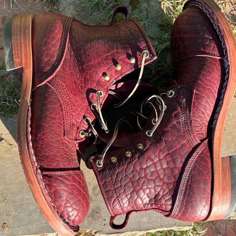 Nicks MTO in Law Tanning Oxblood Smooth Shruken Bison