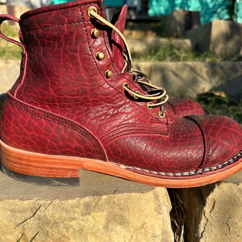 Nicks MTO in Law Tanning Oxblood Smooth Shruken Bison