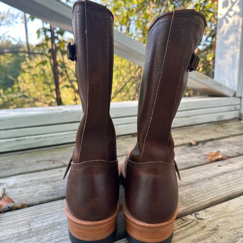 John Lofgren Wabash Engineer Boots in HORWEEN SHF  Reverse Horsehide