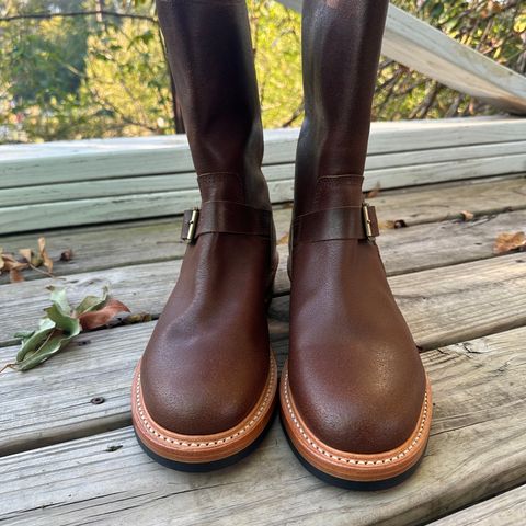 John Lofgren Wabash Engineer Boots in HORWEEN SHF  Reverse Horsehide