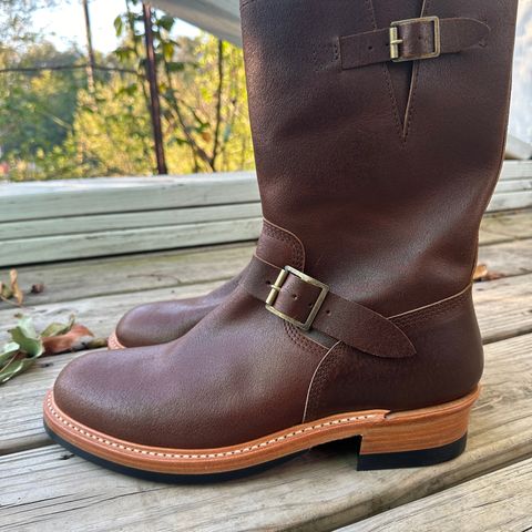 John Lofgren Wabash Engineer Boots in HORWEEN SHF  Reverse Horsehide