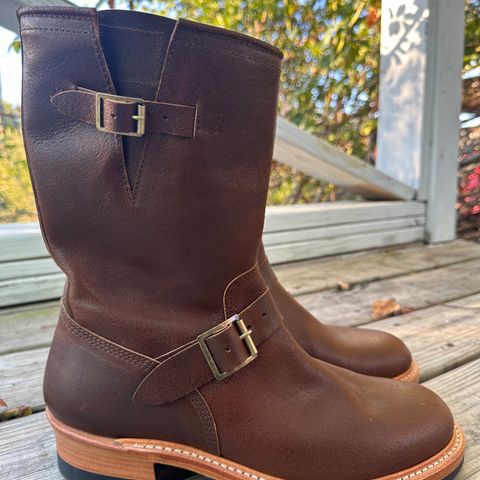 John Lofgren Wabash Engineer Boots in HORWEEN SHF  Reverse Horsehide