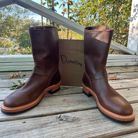 John Lofgren Wabash Engineer Boots in HORWEEN SHF  Reverse Horsehide