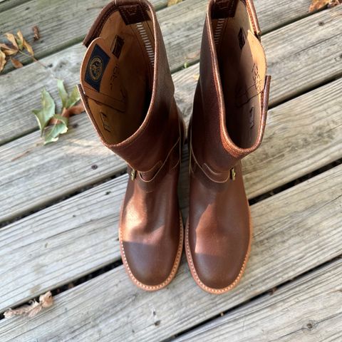John Lofgren Wabash Engineer Boots in HORWEEN SHF  Reverse Horsehide