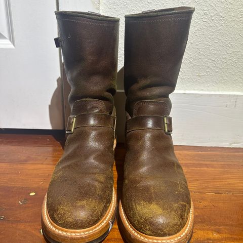 John Lofgren Wabash Engineer Boots in HORWEEN SHF  Reverse Horsehide