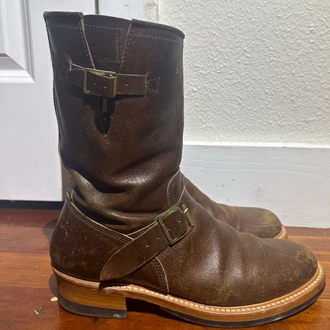 John Lofgren Wabash Engineer Boots in HORWEEN SHF  Reverse Horsehide