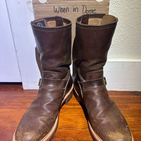 John Lofgren Wabash Engineer Boots in HORWEEN SHF  Reverse Horsehide