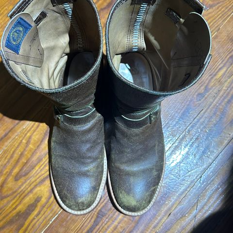 John Lofgren Wabash Engineer Boots in HORWEEN SHF  Reverse Horsehide