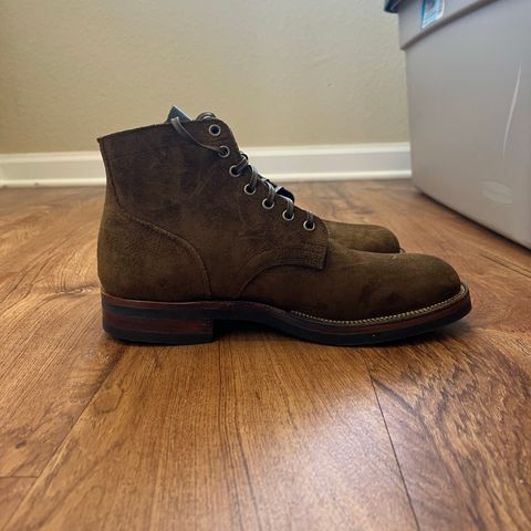 Viberg Service Boot in Horween Mushroom Chamois Roughout