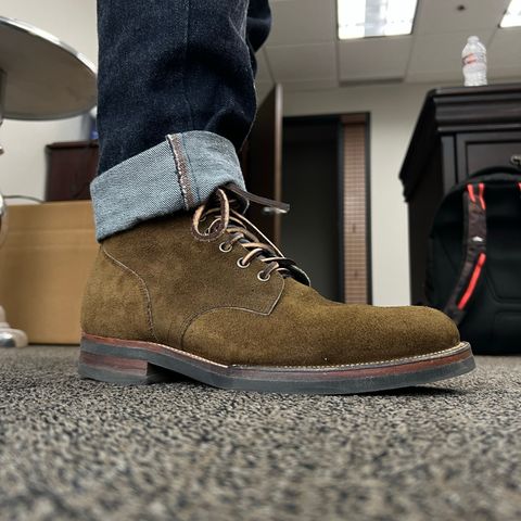 Viberg Service Boot in Horween Mushroom Chamois Roughout