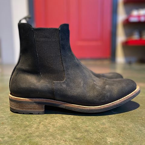 Mark Albert Chelsea Boot in C.F. Stead Black Waxy Commander Suede