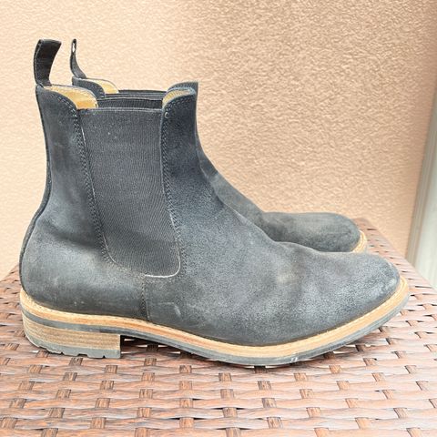 Mark Albert Chelsea Boot in C.F. Stead Black Waxy Commander Suede