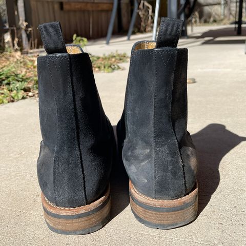 Mark Albert Chelsea Boot in C.F. Stead Black Waxy Commander Suede