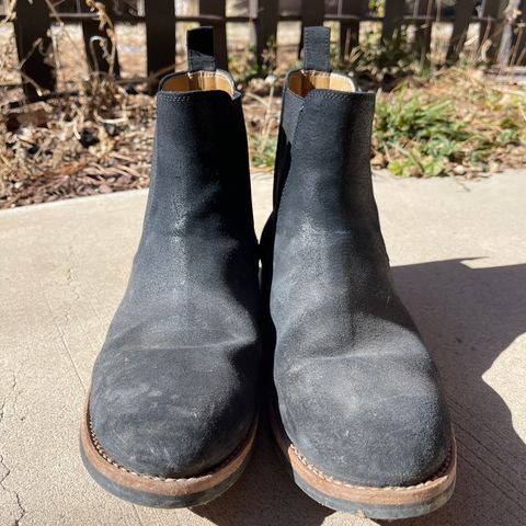 Mark Albert Chelsea Boot in C.F. Stead Black Waxy Commander Suede