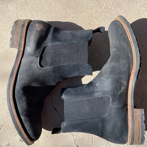 Mark Albert Chelsea Boot in C.F. Stead Black Waxy Commander Suede