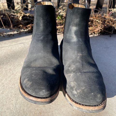 Mark Albert Chelsea Boot in C.F. Stead Black Waxy Commander Suede