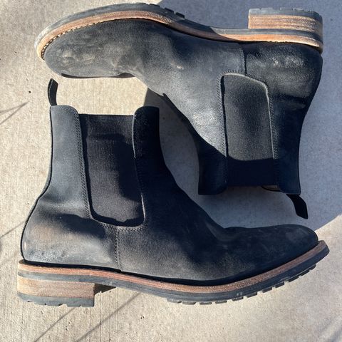Mark Albert Chelsea Boot in C.F. Stead Black Waxy Commander Suede