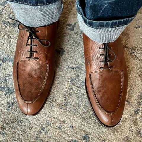 Crockett & Jones x New & Lingwood Split Toe Derby in 1786 Russian Reindeer Hide