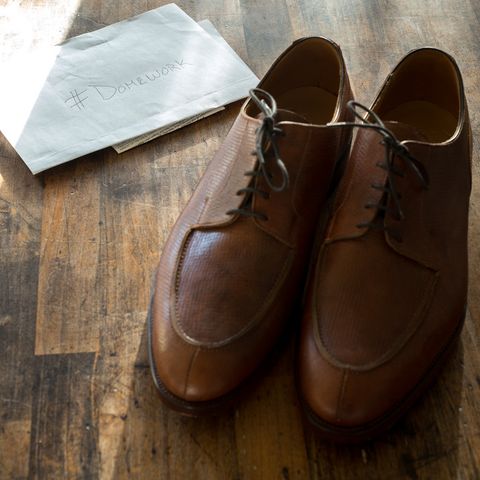 Crockett & Jones x New & Lingwood Split Toe Derby in 1786 Russian Reindeer Hide