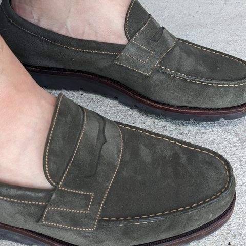 Carmina Unlisted Model in C.F. Stead Loden Janus Calf Suede