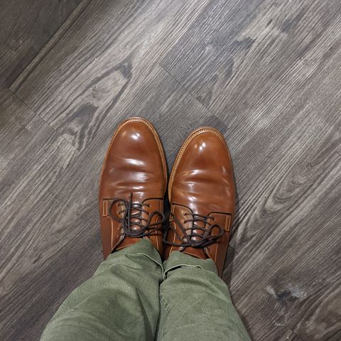 Carmina Plain Toe Blucher Shoes 531 in Horween Natural Shell Cordovan