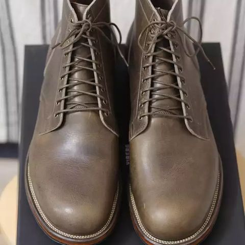 Viberg Service Boot in C.F. Stead Classic Grey Oiled Culatta