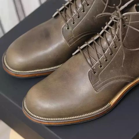 Viberg Service Boot in C.F. Stead Classic Grey Oiled Culatta