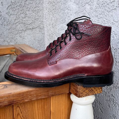 Arno Galno in Maryam Burgundy TPR Horsebutt & Law Tanning Black Cherry Big Horn Shrunken Bison