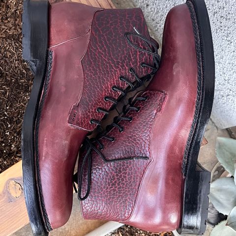 Arno Galno in Maryam Burgundy TPR Horsebutt & Law Tanning Black Cherry Big Horn Shrunken Bison