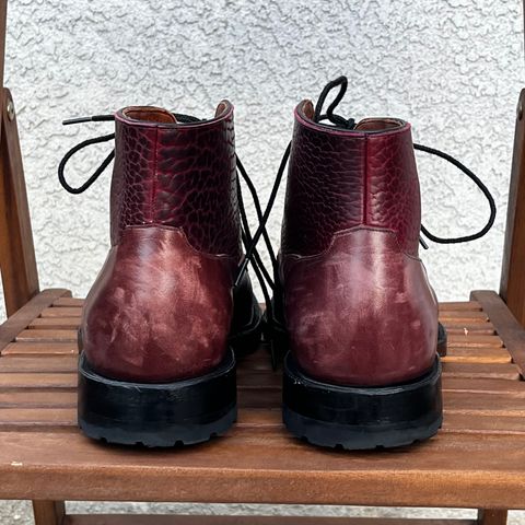 Arno Galno in Maryam Burgundy TPR Horsebutt & Law Tanning Black Cherry Big Horn Shrunken Bison