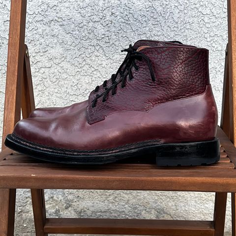 Arno Galno in Maryam Burgundy TPR Horsebutt & Law Tanning Black Cherry Big Horn Shrunken Bison