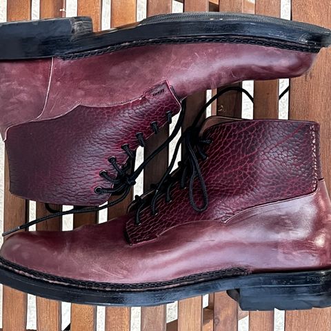 Arno Galno in Maryam Burgundy TPR Horsebutt & Law Tanning Black Cherry Big Horn Shrunken Bison