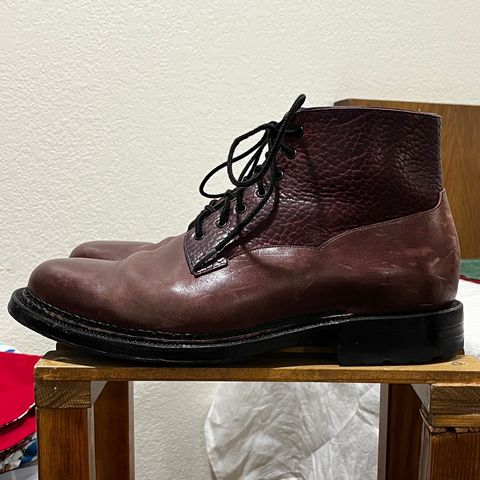 Arno Galno in Maryam Burgundy TPR Horsebutt & Law Tanning Black Cherry Big Horn Shrunken Bison
