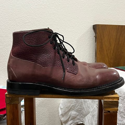 Arno Galno in Maryam Burgundy TPR Horsebutt & Law Tanning Black Cherry Big Horn Shrunken Bison