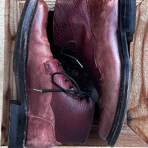 Arno Galno in Maryam Burgundy TPR Horsebutt & Law Tanning Black Cherry Big Horn Shrunken Bison