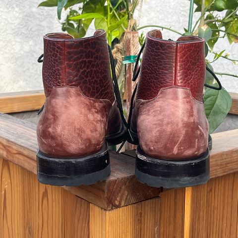 Arno Galno in Maryam Burgundy TPR Horsebutt & Law Tanning Black Cherry Big Horn Shrunken Bison