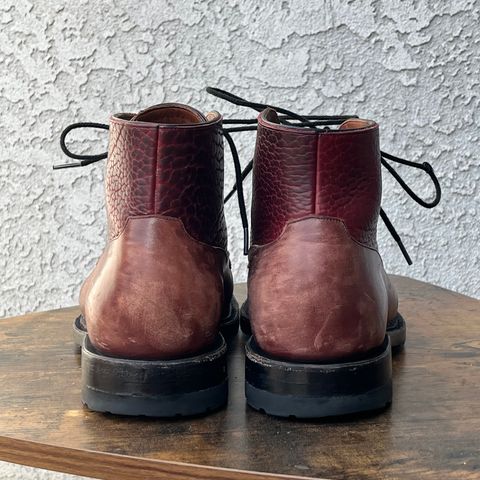 Arno Galno in Maryam Burgundy TPR Horsebutt & Law Tanning Black Cherry Big Horn Shrunken Bison