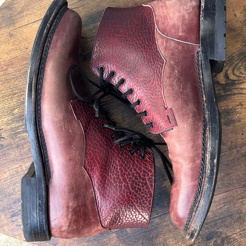 Arno Galno in Maryam Burgundy TPR Horsebutt & Law Tanning Black Cherry Big Horn Shrunken Bison