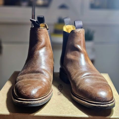 Meermin Chelsea Boot in Tobacco Waxy Shell Cordovan