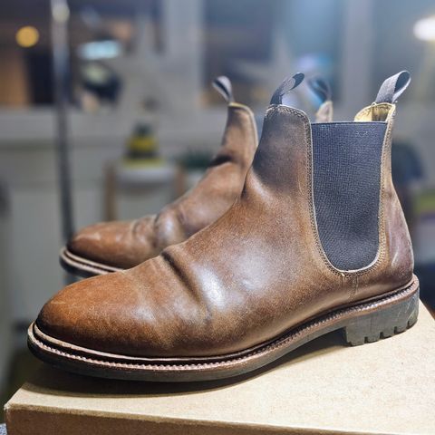 Meermin Chelsea Boot in Tobacco Waxy Shell Cordovan