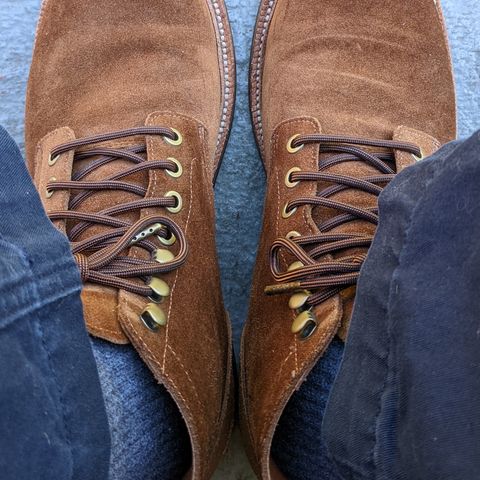 View photo of Grant Stone Diesel Boot in C.F. Stead Bourbon Repello Calf Suede